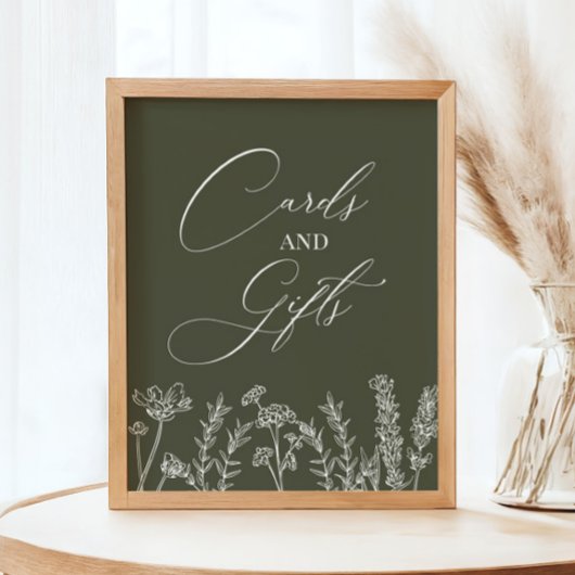 Kaarten en Gifts Burnt Oranje Wildflower Wedding P Poster