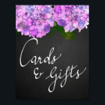 Kaarten en Gifts Chalkboard Wedding Hydrangea Flor Poster<br><div class="desc">Kaarten en Gifts Chalkboard Wedding Hydrangea Floral</div>