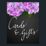Kaarten en Gifts Chalkboard Wedding Hydrangea Flor Poster<br><div class="desc">Kaarten en Gifts Chalkboard Wedding Hydrangea Floral</div>
