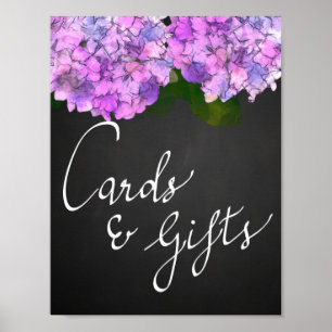Kaarten en Gifts Chalkboard Wedding Hydrangea Flor Poster