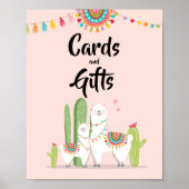 Kaarten en Gifts Fiesta Llama Baby shower Sign Poster (Voorkant)