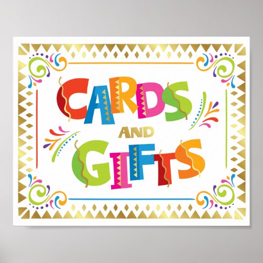 KAARTEN en GIFTS Fiesta Party Sign Print (Voorkant)