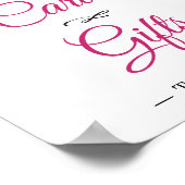 Kaarten en Gifts Fuchsia Gold Floral Wedding Sign Poster (Hoek)