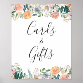 Kaarten en Gifts Garden Bloom Rozen Floral Sign Poster
