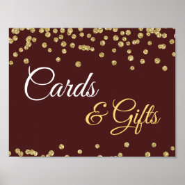 Kaarten en Gifts Gold Faux Glitter Confetti Marsal Poster