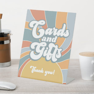 Kaarten en Gifts Groovy Retro Sunshine Baby shower Reclamebord Met Voetstuk
