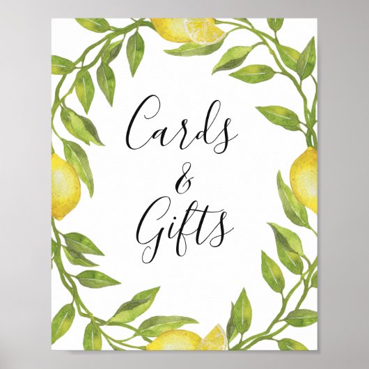 Kaarten en Gifts Lemons Blossom en Greenery Poster (Voorkant)