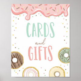 Kaarten en Gifts Pink Girl Donut Birthday Sign Poster