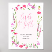Kaarten en Gifts Pink Wildflower Wedding Shower Poster (Voorkant)