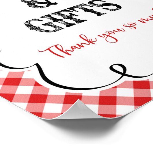 Kaarten en Gifts Red Gingham I Do BBQ Picnic Poste Poster (Hoek)