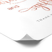 Kaarten en Gifts roos goud 8x10 Moderne trouwbord Poster (Hoek)