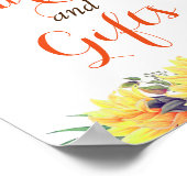 Kaarten en Gifts Rustic Sunflower Wedding Sign Poster (Hoek)