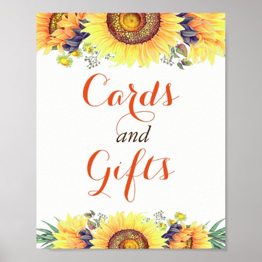 Kaarten en Gifts Rustic Sunflower Wedding Sign Poster (Voorkant)