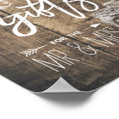 Kaarten en Gifts Rustic Wedding Wood Mason Jar Lig Poster (Hoek)