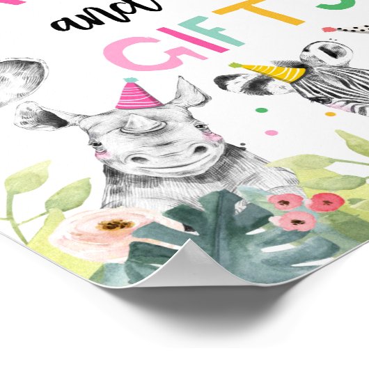 Kaarten- en Gifts Safari Party Animals Poster (Hoek)