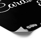 Kaarten en Gifts Silver Faux Glitter Confetti Blac Poster (Hoek)