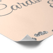 Kaarten en Gifts Silver Faux Glitter Confetti Blus Poster (Hoek)