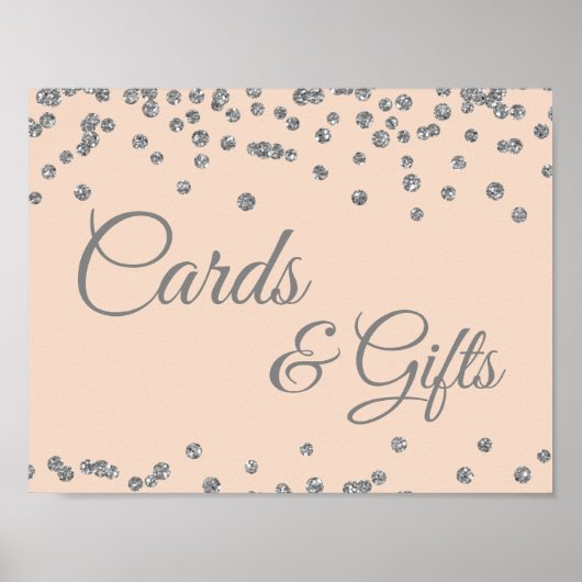 Kaarten en Gifts Silver Faux Glitter Confetti Blus Poster (Voorkant)