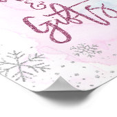 Kaarten en Gifts Snowflake Glitter Magenta Poster (Hoek)