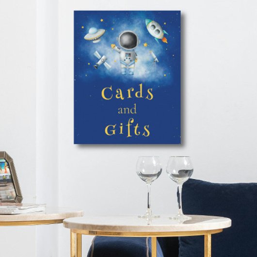 Kaarten en Gifts Space Astronaut Boy-raketten Poster