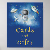 Kaarten en Gifts Space Astronaut Boy-raketten Poster (Voorkant)