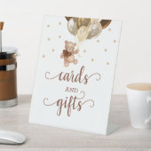 Kaarten en Gifts Teddy Bear Brown Gold-ballonnen Reclamebord Met Voetstuk (Insitu)