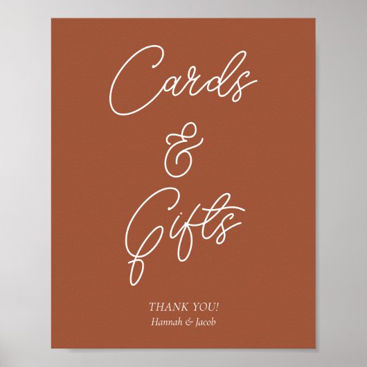 Kaarten en Gifts Terracotta Fall Wedding Sign Poster (Voorkant)