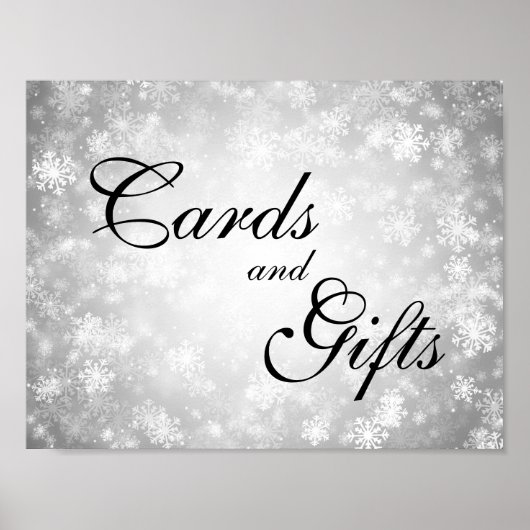 Kaarten en Gifts Wedding Winter Wonderland Silver Poster (Voorkant)