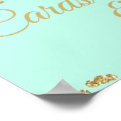 Kaarten en gouden faux Glitter Confetti Mint Poster (Hoek)
