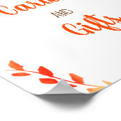 Kaarten en Herfst-Baby shower met kleine pompoen Poster (Hoek)