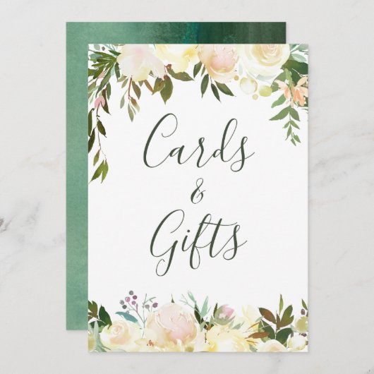 Kaarten en Kaart van Gifts-gebarentaal Rustic Gree (Voorkant / Achterkant)