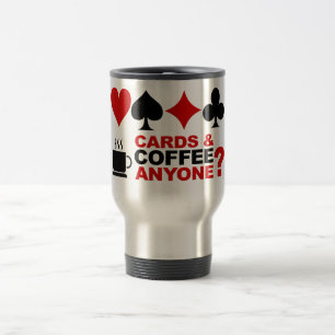 Kaarten en koffie-mok reisbeker