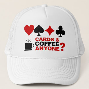 Kaarten en koffie-pet trucker pet