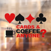 Kaarten en koffie raamsticker (Vel 2)