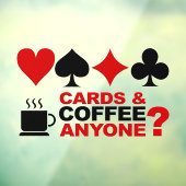 Kaarten en koffie raamsticker (Vel 3)