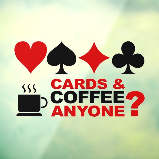 Kaarten en koffie raamsticker (Vel 3)
