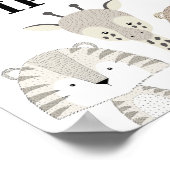 Kaarten en Oerwouden Safari Baby shower Birthday Poster (Hoek)