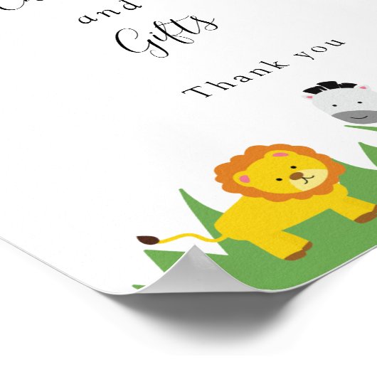 Kaarten en Oerwouden van Baby showers van met sch Poster (Hoek)