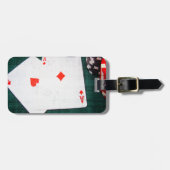 Kaarten en pokerchips spelen bagagelabel (Voorkant horizontaal)