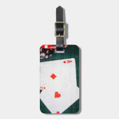 Kaarten en pokerchips spelen bagagelabel (Voorkant verticaal)