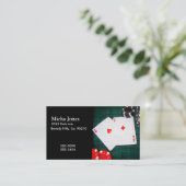 Kaarten en pokerchips spelen visitekaartje (Staand voorkant)