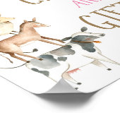 Kaarten en reuzen boerderijdieren Barn Girl Birthd Poster (Hoek)