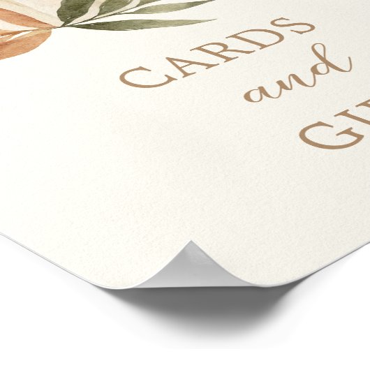 Kaarten en rotsblokken kleine pompoenen Baby showe Poster (Hoek)