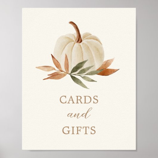 Kaarten en rotsblokken kleine pompoenen Baby showe Poster (Voorkant)