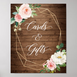 Kaarten en rotsblokken voor oraal hout poster