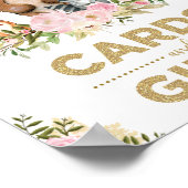 Kaarten en roze roze Baby shower Poster (Hoek)