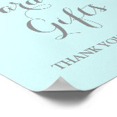 Kaarten en roze Waterverf bloemen blauw Poster (Hoek)