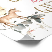 Kaarten en schenkingen boerderijdieren poster (Hoek)