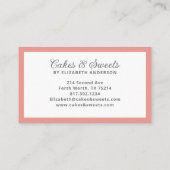 Kaarten en snoepkoeken gebakken bakkerij visitekaartje (Achterkant)
