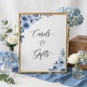 Kaarten en stiften Bohemian Dusty Blue Floral Poster